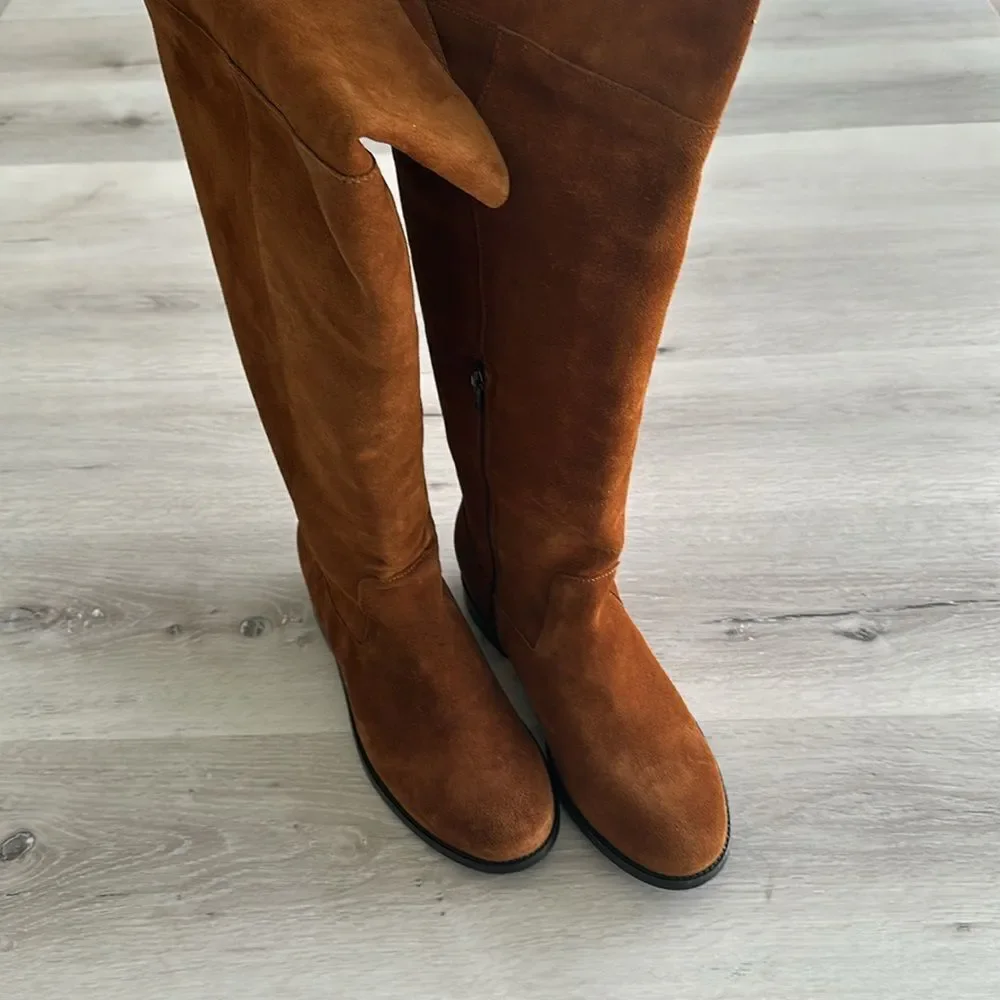 Fillies and Boots Mora Suede Cognac‎ US 9.5 NWT IN BOX